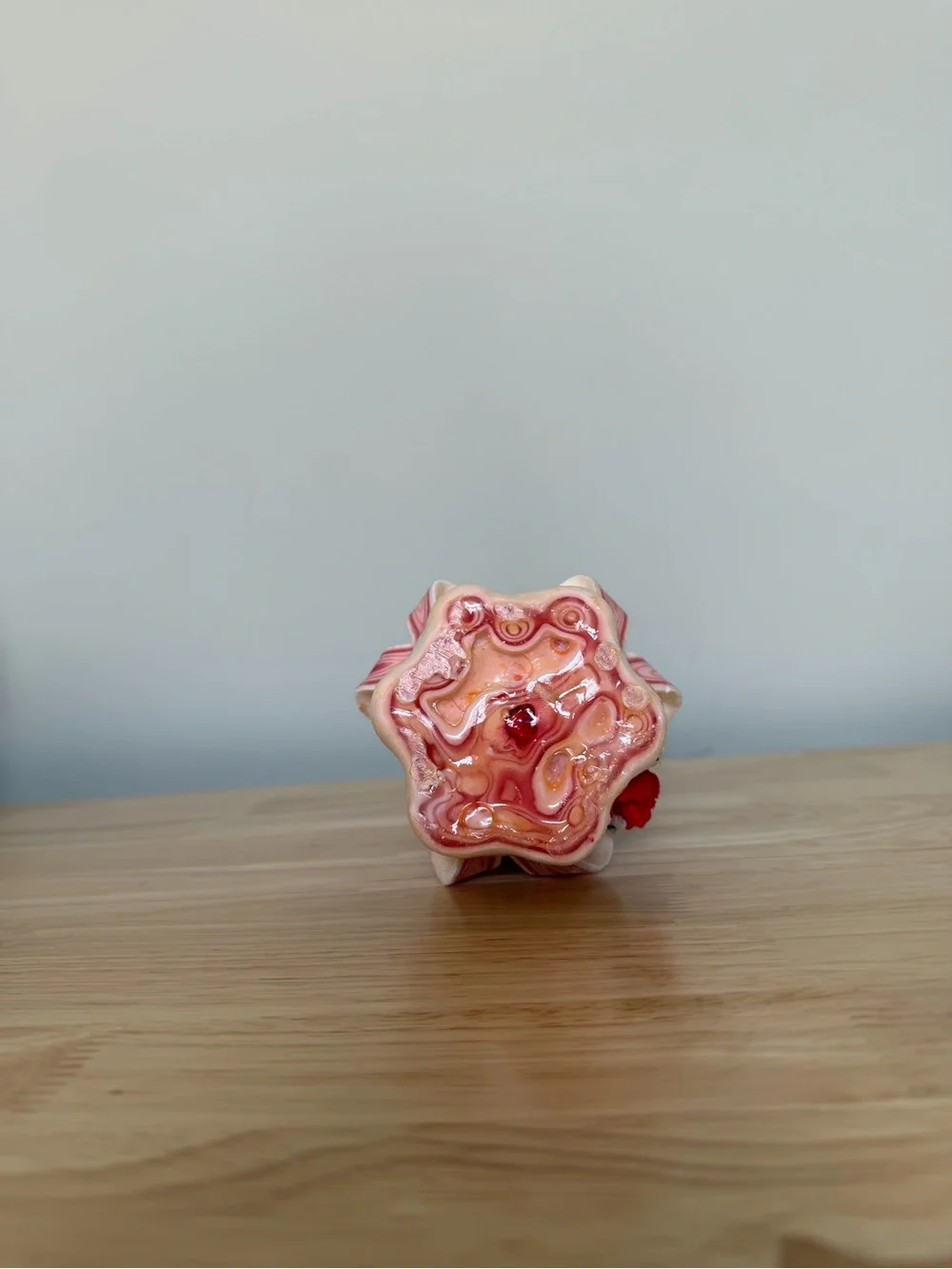 Vintage Hand-Carved Candy Cane Decorative Candle